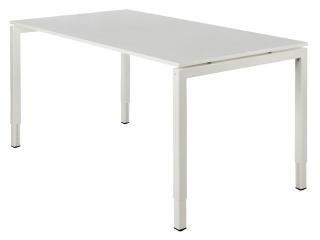 Fyra bureautafel verstelbaar wit frame wit blad