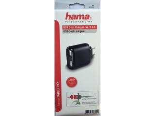 Hama USB oplader met 2 poorten 2400mA