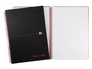 Oxford Black and Red spiraalboek met harde kartonnen kaft