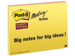 Post-it Super Sticky memoblok Meeting Notes