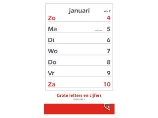 Quantore weekkalender met grote letters en cijfers