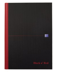 Notitieboek oxford black n' red a4 96vel ruit 5mm