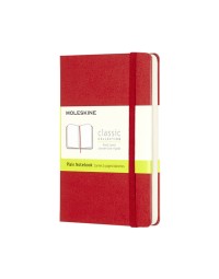 Notitieboek moleskine pocket 90x140mm blanco hard cover rood