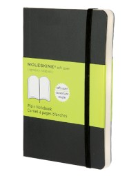 Notitieboek moleskine pocket 90x140mm blanco soft cover zwart