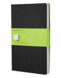 Schrift moleskine 130x210mm blanco 160 pagina's 70gr zwart set à 3 stuks