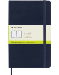 Notitieboek moleskine large 130x210mm blanco hard cover sapphire blue