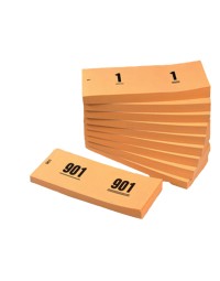 Nummerblok 42x105mm nummering 1-1000 oranje 10 stuks