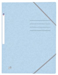 Elastomap oxford top file+ a4 3 kleppen 390gr pastel blauw