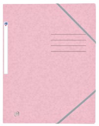 Elastomap oxford top file+ a4 3 kleppen 390gr pastel roze