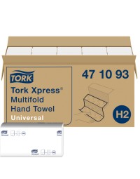 Handdoek tork xpress h2 multifold universal vouwhanddoeken 1 laags wit 471093