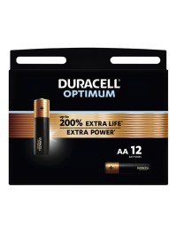 Batterij duracell optimum 200% 12xaa