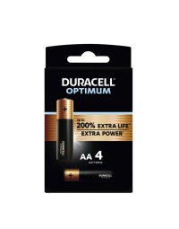 Batterij duracell optimum 200% 4xaa