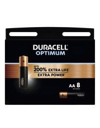Batterij duracell optimum 200% 8xaa