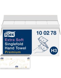 Handdoek tork h3 z-gevouwen premium 2-laags wit 100278