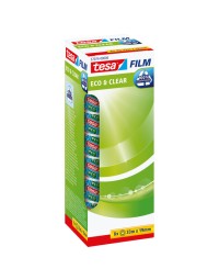 Plakband tesafilm® eco & clear 33mx19mm transparant 8 rollen