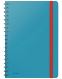 Notitieboek leitz cosy b5 160blz 100gr spiraal lijn blauw