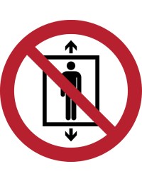 Pictogram tarifold verboden lift te gebruiken door personen ø200mm