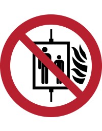 Pictogram tarifold in geval van brand verboden om de lift te gebruiken ø200mm