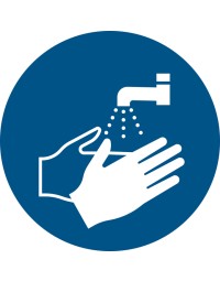 Pictogram tarifold handen wassen verplicht ø200mm
