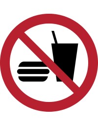 Pictogram tarifold eten en drinken niet toegestaan ø200mm