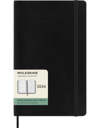 Agenda 2024 moleskine 12m planner weekly 7dag/1pagina large 130x210mm soft cover black