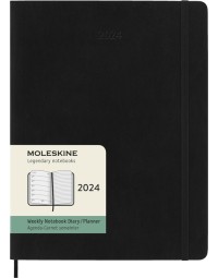 Agenda 2024 moleskine 12m planner weekly 7dag/1pagina extra large 190x250mm soft cover black