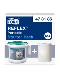 Startpakket tork reflex m4 draagbare dispenser wit/turquoise 473186