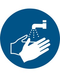 Pictogram tarifold handen wassen verplicht ø100mm