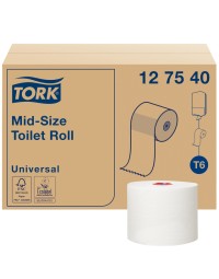 Toiletpapier tork mid-size t6 universal 1-laags 135m wit 127540