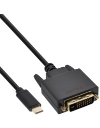 Kabel inline usb-c dvi 24+1 3.1 1080p m/m 2 meter zwart