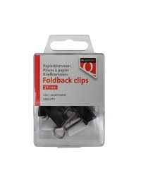 Foldback clips quantore 19 mm assorti 12 stuks