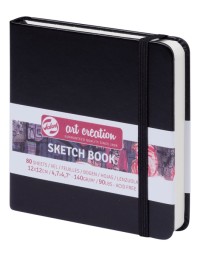 Schetsboek talens art creation zwart 12x12cm 140gr 80vel