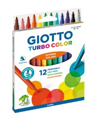 Viltstift giotto turbo color assorti 12 stuks