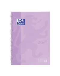 Notitieboek oxford touch europeanbook a4+ 4-gaats lijn 80vel pastel paars