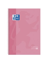 Notitieboek oxford classic europeanbook a4+ 4-gaats lijn 80vel roze