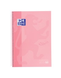 Notitieboek oxford touch europeanbook a4+ 4-gaats lijn 80vel pastel roze