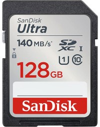 Geheugenkaart sandisk sdxc ultra 128gb (140mb/s c10 uhs-i)