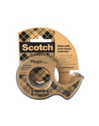 Plakband scotch magic 919 19mmx20m transparant + gerecyclede afroller