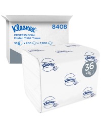 Toiletpapier kleenex gevouwen tissues 2 laags 36x200stuks wit 8408