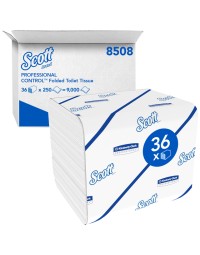 Toiletpapier scott gevouwen tissue 2-laags 36x250stuks wit 8508