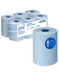 Handdoekrol scott essential slimroll 1-laags 190m blauw 6696