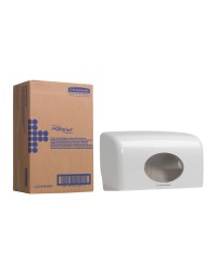 Toiletpapierdispenser aquarius duo voor kleine rollen wit 6992