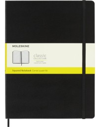 Notitieboek moleskine xl 190x250mm ruit 5x5 hard cover zwart
