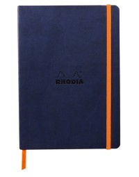 Notitieboek rhodia a5 lijn 80 vel 90gr nachtblauw