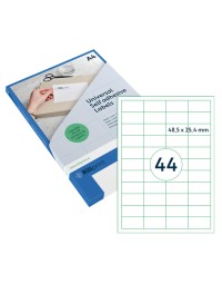 Etiket rillprint 48.5x25.4mm mat transparant 1100 etiketten