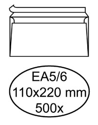 Envelop hermes bank ea5/6 110x220mm zelfklevend wit doos à 500 stuks