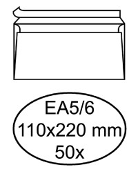 Envelop hermes bank ea5/6 110x220mm zelfklevend wit 50 stuks