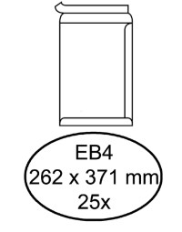 Envelop hermes akte eb4 262x371mm zelfklevend wit pak à 25 stuks
