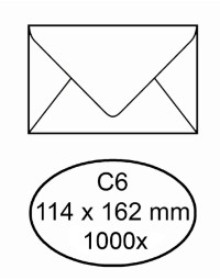 Envelop bank c6 114x162mm gegomd wit
