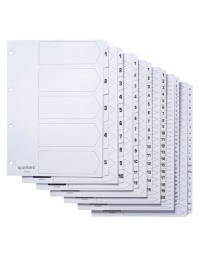 Tabbladen quantore 4-gaats 1-12 genummerd wit karton